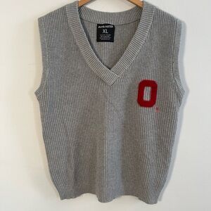 Alma Mater V-Neck Block O Sweater Vest in Gray, Size XL